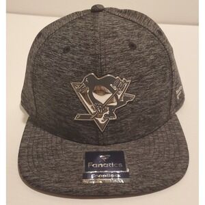 Pittsburgh Penguins Chrome Gray Adjustable Snapback Cap Hat Fanatics NHL NWT